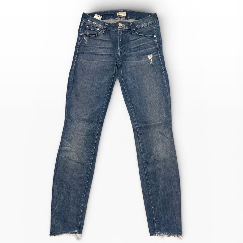 Mother The Looker Hillbilly Heart Skinny Jeans Low Rise Fray Hem‎ USA Size 26